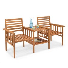 Wooden garden love seat - love,