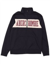 ABERCROMBIE & FITCH Mens Tracksuit Top Jacket Medium Navy Blue Colourblock AR01