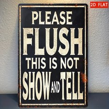 Please Flush Metal Sign Funny