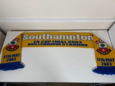 Vintage Southampton Football Club FA Cup Final 2003 Scarf Yellow Blue