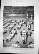 Original Old Antique Print Salute Royal Military Tournament Viscount Gough 1895