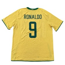 AUTHENTIC BRAZIL  2008-10 HOME FOOTBALL SHIRT XL ADULT (GOOD) RONALDO No 9