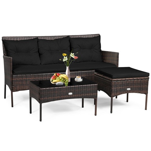 Gymax piece outdoor wicker - 3,