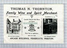 C7432) PRESTON Thomas N Thornton Wine Merchant Advert  - 1902 Cutting