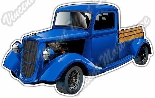 Blue pickup truck - truck, rod