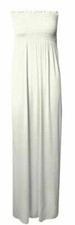 Womens Ladies Sheering Boobtube Bandeau Long Summer Strapless Maxi Dress 