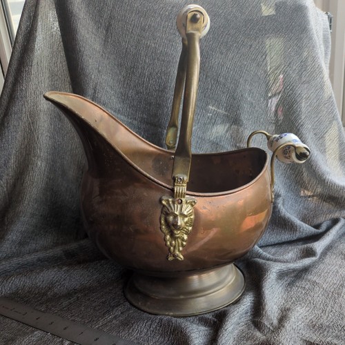 Vintage copper coal scuttle - copper,