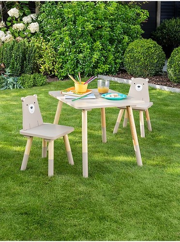 Wooden kids table - wooden, chairs