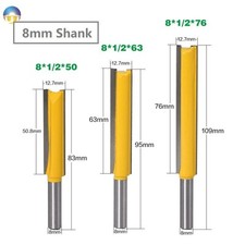 8mm Shank Straight Router Bit