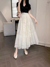 White Lace Maxi Womens Skirt