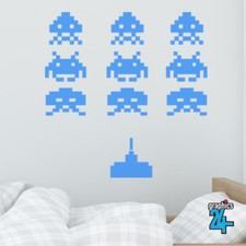 Space Invaders Retro Vinyl Wall Art Sticker Decal Kids Bedroom Home Decor