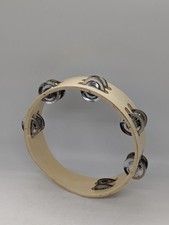 Tiger TAM84-08 8" tambourine wooden double-row jingle natural wood headless