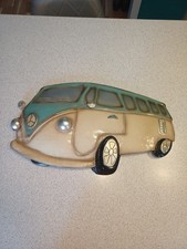 Metal VW camper Van wall mount ,  Wall Art Gold Teal Great Condition 24"long 