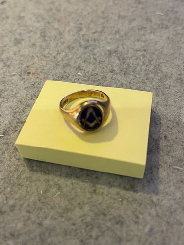 9ct gold masonic swivel ring - gold,