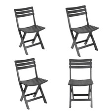 4Pc Collapsible Outdoor Folding Garden Chair Camping Patio Dining Lounge Seat
