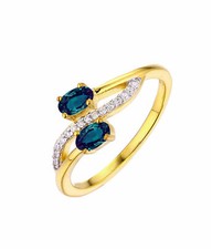 0.64 Ct Alexandrite & Natural Diamond Solitaire Ring 14K Solid Yellow Gold