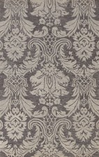 Grey Damask Design Hand-tufted