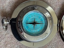 Dalvey Voyager (Turquoise) Compass Folding Clam Case Chrome