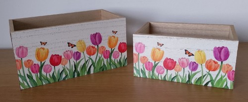 Small planter wood crates set - small,