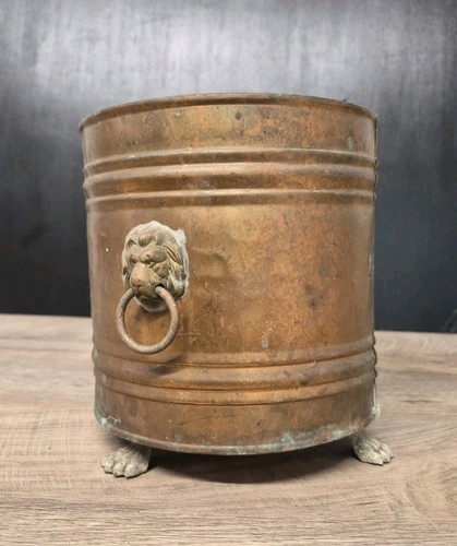 Vintage copper planter brass - vintage,