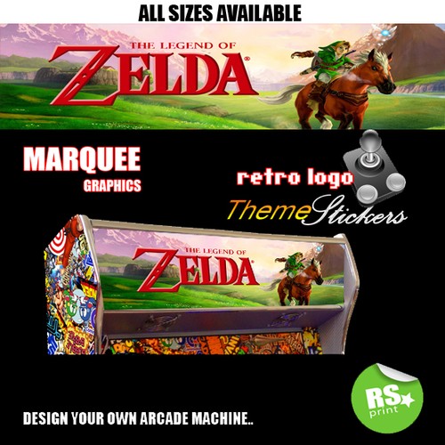 Zelda arcade artwork marquee - ,