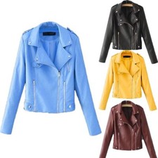 Women's Pu Leather Jacket Slim