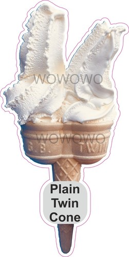 Ice cream van sticker twin - cream,