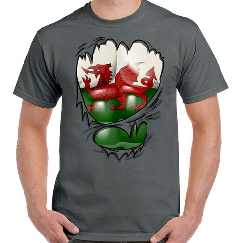 Wales shirt welsh flag mens - wales,