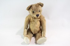 Teddy Bear Vintage Golden Mohair Jointed w/ Boot Button Eyes *Replaced Paw Pads*