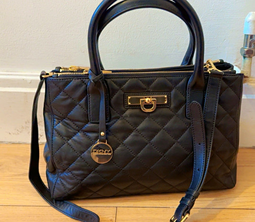 Dkny quilted black leather - black,