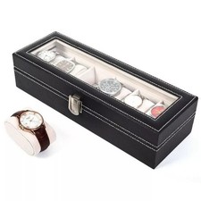 6 Slot Watch Box Pu Leather