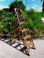 Vintage The Hatherley wooden stepladder, 5 tread, Jones patent Display Collector