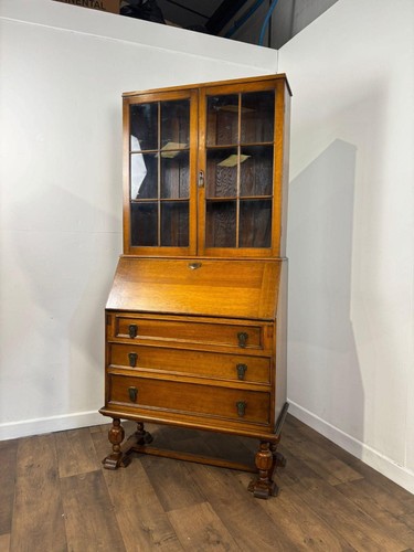 Vintage oak bureau - oak, bookcase