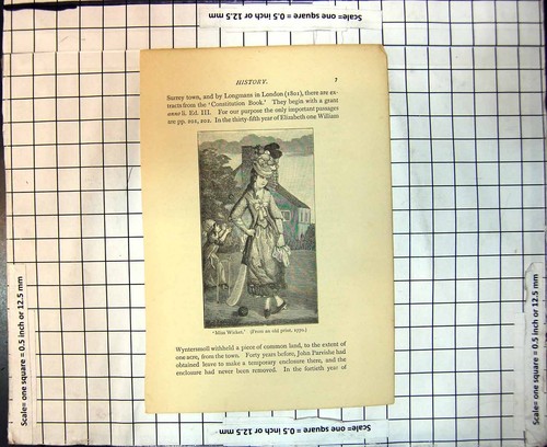 Original old antique print - old,