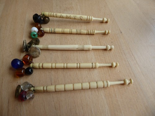 Antique bone lace bobbins - antique,