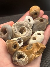 10 SMALL HAG STONES –