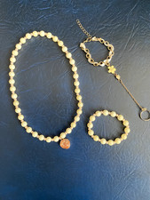 New, Girls "Monsoon" wedding/party jewellery set, Cream/Gold, Aged 5-8 years.