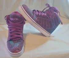 Heelys Purple Glitter Sparkly High Tops Girl's Kids Youth Junior Size 3 Lace Up