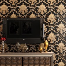 10M Black Gold Vintage Damask