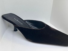LK Bennett Velvet Kitten Heel Mules - Brown - Size 39.5 - Brand New