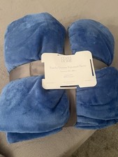 Cozee Home Faux Fur super soft extra large large blanket BLUE new 