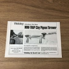 GUNS145 MAGAZINE ADVERT 6X9 WEBLEY MINI-TRAP CLAY PIGEON THROWER