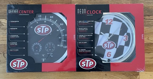 Stp neon clock and weather - and,