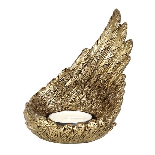 Gold angel wing tealight - gold,