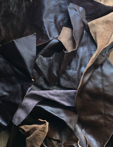 Leather offcuts scrap - offcuts,