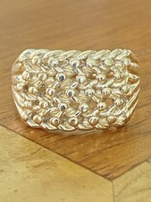Gents 9ct Gold 4 Row Keeper Shot Curb  Ring ~Size Y ~ 6.9g ~ Fabulous!!