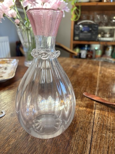 Glass carafe with pink - glass,