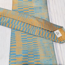 JANE KEITH Tie SILK Blue Yellow HAND PAINTED Printed Artist Scottish Designer