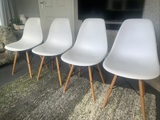 Eames Style Dining Chair - Eiffel - White - Used X 4 Chairs 