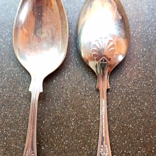 Set silver plate spoons - plate,